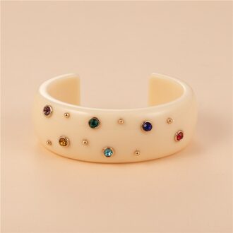 Mode Open Indische Armbanden Armband Voor Vrouwen Leuke Acryl Met Kleurrijke Zwarte Armbanden Resin Charms Crystal Bangles Meisjes KB204-3