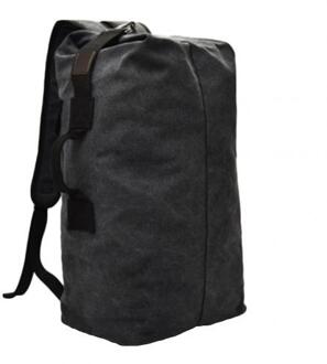Mode Outdoor Reizen Bagage Leger Tas Draagbare Mannen Effen Kleur Canvas Rugzak Grote Capaciteit Sport Rugzak рюкзак мужской zwart L