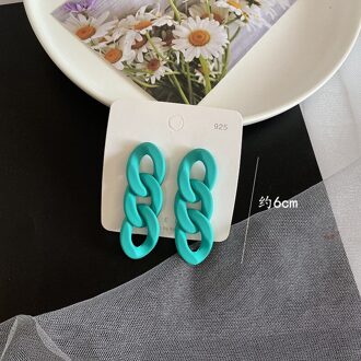 Mode Paars Acryl Ketting Oorbellen Frosted Lange Ketting Oorbellen Franse Temperament Oorbellen S925 Naald meer blue3