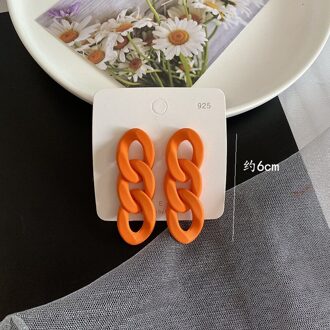 Mode Paars Acryl Ketting Oorbellen Frosted Lange Ketting Oorbellen Franse Temperament Oorbellen S925 Naald orange3