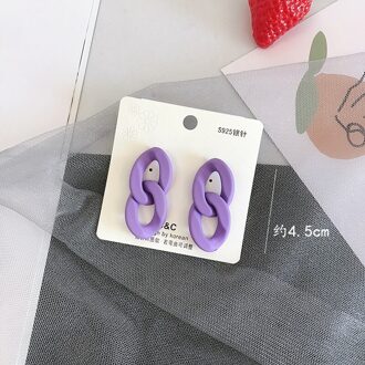 Mode Paars Acryl Ketting Oorbellen Frosted Lange Ketting Oorbellen Franse Temperament Oorbellen S925 Naald purple2