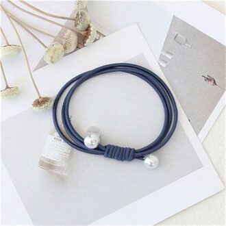 Mode Parel Elastische Haarbanden Multilayer Haar Ring Paardenstaart Houder Hoofdband Rubberen Band Voor Vrouwen Meisjes Haaraccessoires blauw
