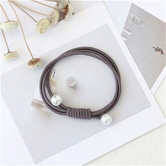 Mode Parel Elastische Haarbanden Multilayer Haar Ring Paardenstaart Houder Hoofdband Rubberen Band Voor Vrouwen Meisjes Haaraccessoires grijs