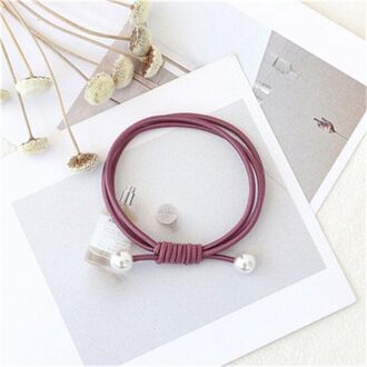 Mode Parel Elastische Haarbanden Multilayer Haar Ring Paardenstaart Houder Hoofdband Rubberen Band Voor Vrouwen Meisjes Haaraccessoires roos rood