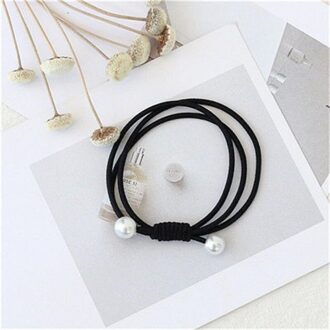 Mode Parel Elastische Haarbanden Multilayer Haar Ring Paardenstaart Houder Hoofdband Rubberen Band Voor Vrouwen Meisjes Haaraccessoires zwart