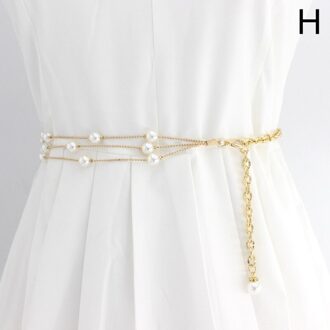 Mode Parel Riem Ketting Vrouwen Elegante Kralen Jurk Decoratieve Riemen Voor Vrouwen Dunne Tailleband Dames Kleding Accessoires H