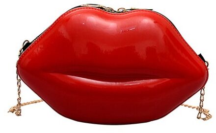 Mode Persoonlijkheid Lip Tas Vrouwen Schoudertas Meisje Lakleder Keten Handtas Crossbody Tas Bolsos Avondtasje Portemonnee Rood