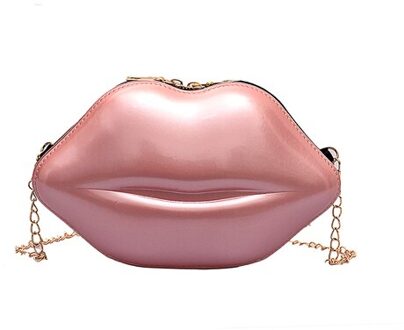 Mode Persoonlijkheid Lip Tas Vrouwen Schoudertas Meisje Lakleder Keten Handtas Crossbody Tas Bolsos Avondtasje Portemonnee Roze