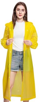 Mode Peva Vrouwen Man Regenjas Verdikte Waterdichte Poncho Jas Volwassen Duidelijke Transparante Camping Capuchon Regenkleding Pak geel