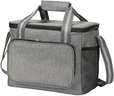 Mode Picknick Tas Effen Kleur Grote Capaciteit Lunch Tas Multifunctionele Voedsel Geïsoleerde Thermische Zak Voor Camping Picknick Wandelen grijs