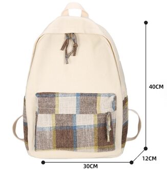 Mode Plaid Schooltassen Voor Tiener Meisjes Jongens Schooltas Rugzak Canvas School Rugzakken Kids Kind Tas Reizen Rugzakken khaki