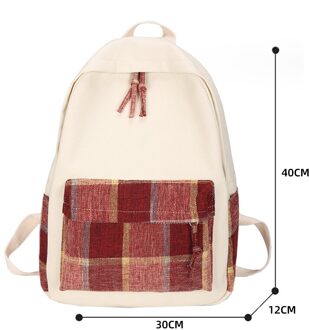 Mode Plaid Schooltassen Voor Tiener Meisjes Jongens Schooltas Rugzak Canvas School Rugzakken Kids Kind Tas Reizen Rugzakken Rood