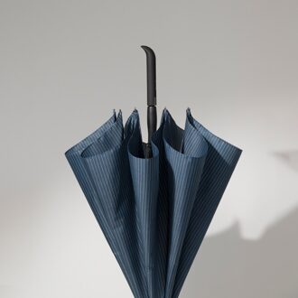 Mode Plaid Streep Lange Paraplu Mannen Gifs Grote Golf Winddicht Paraplu Semi-Automatische Creatieve Handvat Regen Paraplu Paraguas streep marine