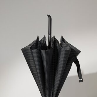 Mode Plaid Streep Lange Paraplu Mannen Gifs Grote Golf Winddicht Paraplu Semi-Automatische Creatieve Handvat Regen Paraplu Paraguas streep zwart