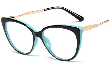 Mode Platte Spiegel Optische Glazen Vrouwelijke Metalen Luxe Bril Transparant Cat Eye Bril Frame Mannelijke Bijziendheid 6