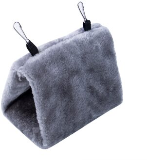 Mode Pluche Vogel Opknoping Cave Kooi Snuggle Hut Tent Bed Vogels Winter Warm Nest Vogel Papegaai Conure Van Stapelbed Speelgoed Papegaai hangmat Grijs