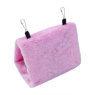 Mode Pluche Vogel Opknoping Cave Kooi Snuggle Hut Tent Bed Vogels Winter Warm Nest Vogel Papegaai Conure Van Stapelbed Speelgoed Papegaai hangmat Roze