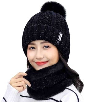 Mode Plus Fluwelen Gebreide Handschoen Sets Herfst En Winter Verdikking Sjaal Om Warm EEN Paar Mensen Gebreide Wol cap Set