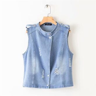 Mode Plus Size 5XL Lente Denim Vest Jas Vrouwen Mouwloze Casual Tops Jeans Bovenkleding Vrouwelijke Losse Vest G287 XXL