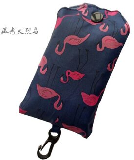 Mode Pocket Vierkante Boodschappentas Milieuvriendelijke Opvouwbare Herbruikbare Draagbare Schouder Handtas Reizen Boodschappentassen Blauw