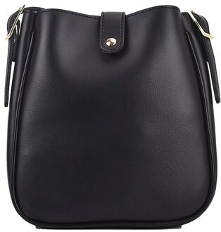 Mode Pu Lederen Emmer Tassen Voor Vrouwen Trending Crossbody Schouder Handtassen Vrouwelijke Eenvoudige Stijl Hand Pack zwart