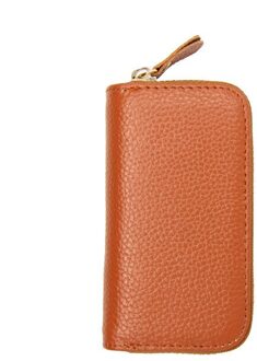 Mode Pu Lederen Sleutel Portemonnee Kaarthouder Business Organizer Huishoudster Sleutelhanger Portemonnees Mannen Vrouwen Pocket Autosleutels Bag licht bruin