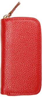 Mode Pu Lederen Sleutel Portemonnee Kaarthouder Business Organizer Huishoudster Sleutelhanger Portemonnees Mannen Vrouwen Pocket Autosleutels Bag Rood