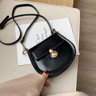 Mode Pu Leer Contrast Kleur Crossbody Tassen Voor Vrouwen Kleine Schoudertas Vrouwelijke Handtassen En Portemonnees Reistassen zwart