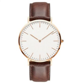 Mode Quartz Horloge Mannen Lederen Horloge Luxe Mannelijke Klok Business Polshorloge Casual Kantoor Tool roos goud bruin