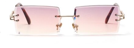 Mode Randloze Zonnebril Cat Eye Driver Bril Vintage Vissen Zonnebril Shades Eyewear Gradiënt Zonnebril