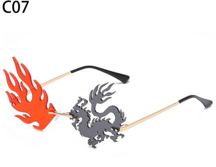 Mode Randloze Zonnebril Vrouwen Trendy Dragon Phoenix Zonnebril UV400 Bescherming Retro Ocean Lens Zonnebril Eyewear C7