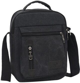 Mode Reizen Zakenreis Canvas Effen Kleur Casual Zakelijke Schoudertas Multifunctionele Unisex Messenger Bags Sac zwart