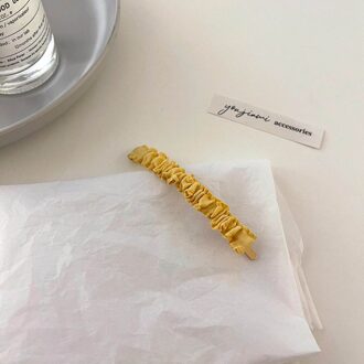 Mode Rimpels Stof Haar Clip Haarspelden Metal Side Haar Haarspeldjes Voor Vrouwen Meisjes Haar Styling Tools geel