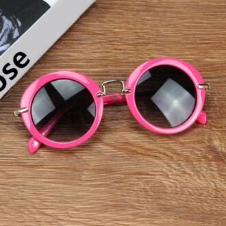 Mode Ronde Mooie Kids Zonnebril Meisjes Goggle Beschermende Bril Kinderen Eyewear Óculos Infantil Accessoires Rood