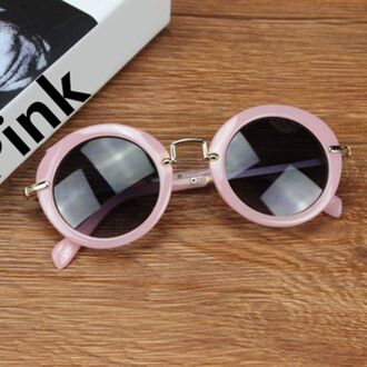 Mode Ronde Mooie Kids Zonnebril Meisjes Goggle Beschermende Bril Kinderen Eyewear Óculos Infantil Accessoires Roze