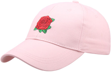 Mode Rose Bloem Baseball Mannen Vrouwen Caps Volwassenen Lente Zomer Zonnescherm Hoeden Voor Vrouwen Solid Snapback Cap Eend Tong hoed Roze