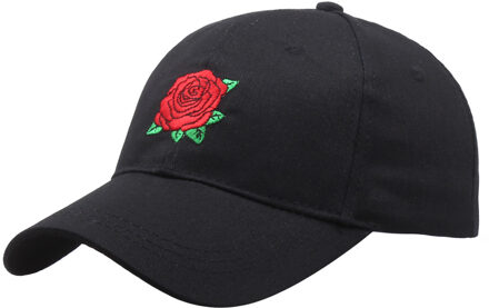 Mode Rose Bloem Baseball Mannen Vrouwen Caps Volwassenen Lente Zomer Zonnescherm Hoeden Voor Vrouwen Solid Snapback Cap Eend Tong hoed zwart