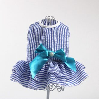 Mode Schattige Puppy Hond Accessoire Duurzaam Prinses Jurk Cupcake Jurk Strepen Comfortabele Kleurrijke Hond Jurk Huisdier Kleding Hond Rok Blauw / S
