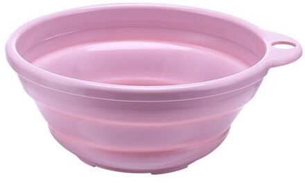 Mode Siliconen Draagbare Camping Folding Wastafel Opvouwbare Emmer/Schotel Bad Effen Cool Wastafel Roze