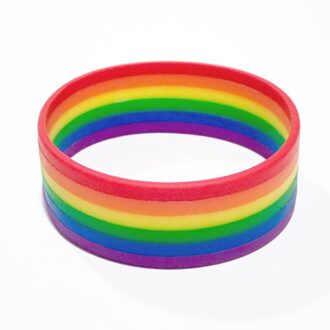 Mode Siliconen Rainbow Pride Armband Mutilayered Rubber Gay Lesbische Mode Polsbandje Sieraden