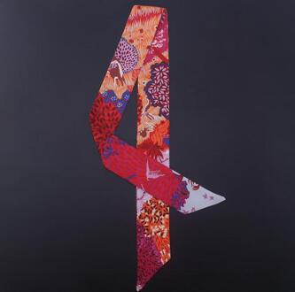 Mode Sjaal Vrouwen Zijden Sjaal Bohemen Hoofd Sjaal Handvat Tas Linten Kleine Lange Skinny Sjaals C101-1