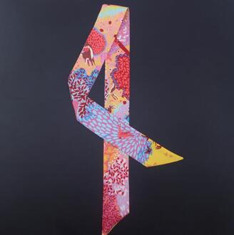 Mode Sjaal Vrouwen Zijden Sjaal Bohemen Hoofd Sjaal Handvat Tas Linten Kleine Lange Skinny Sjaals C101-3