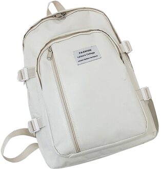 Mode Student Canvas Rugzak Stijl Zachte Stof Vrouwelijke Pure Colour Student Schooltas Vintage Rits Contrast Schoolbagtravel