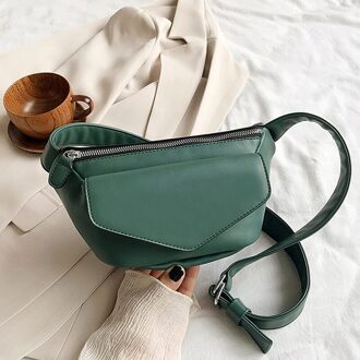 Mode Taille Tassen Voor Vrouwen Pu Lederen Fanny Packs Dames Kleine Crossbody Tassen Vrouwelijke Riem Borst Zakken groen