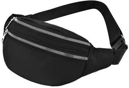 Mode Taille Zakken Vrouwen Fanny Pack Sport Run Hip Tas Dames Riem Bum Bag zwart