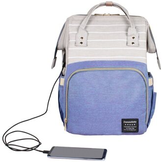 Mode Tas Voor Mama Koeler Handtas Multi Functie Sac Isotherme Rugzak Moeder Zak Opslag Vrouwen Tassen USB grijs paars