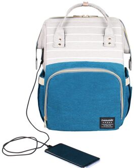 Mode Tas Voor Mama Koeler Handtas Multi Functie Sac Isotherme Rugzak Moeder Zak Opslag Vrouwen Tassen USB stijl grijs groen