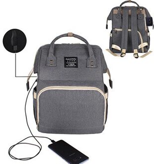 Mode Tas Voor Mama Koeler Handtas Multi Functie Sac Isotherme Rugzak Moeder Zak Opslag Vrouwen Tassen USB stijl grijs