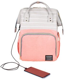 Mode Tas Voor Mama Koeler Handtas Multi Functie Sac Isotherme Rugzak Moeder Zak Opslag Vrouwen Tassen USB stijl roze grijs