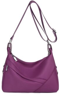 Mode Toevallige Vrouwen Schoudertas Duurzaam Stof Messenger Bag Vrouwelijke Multifunctionele Nylon Handtas Crossbody Tas Paars